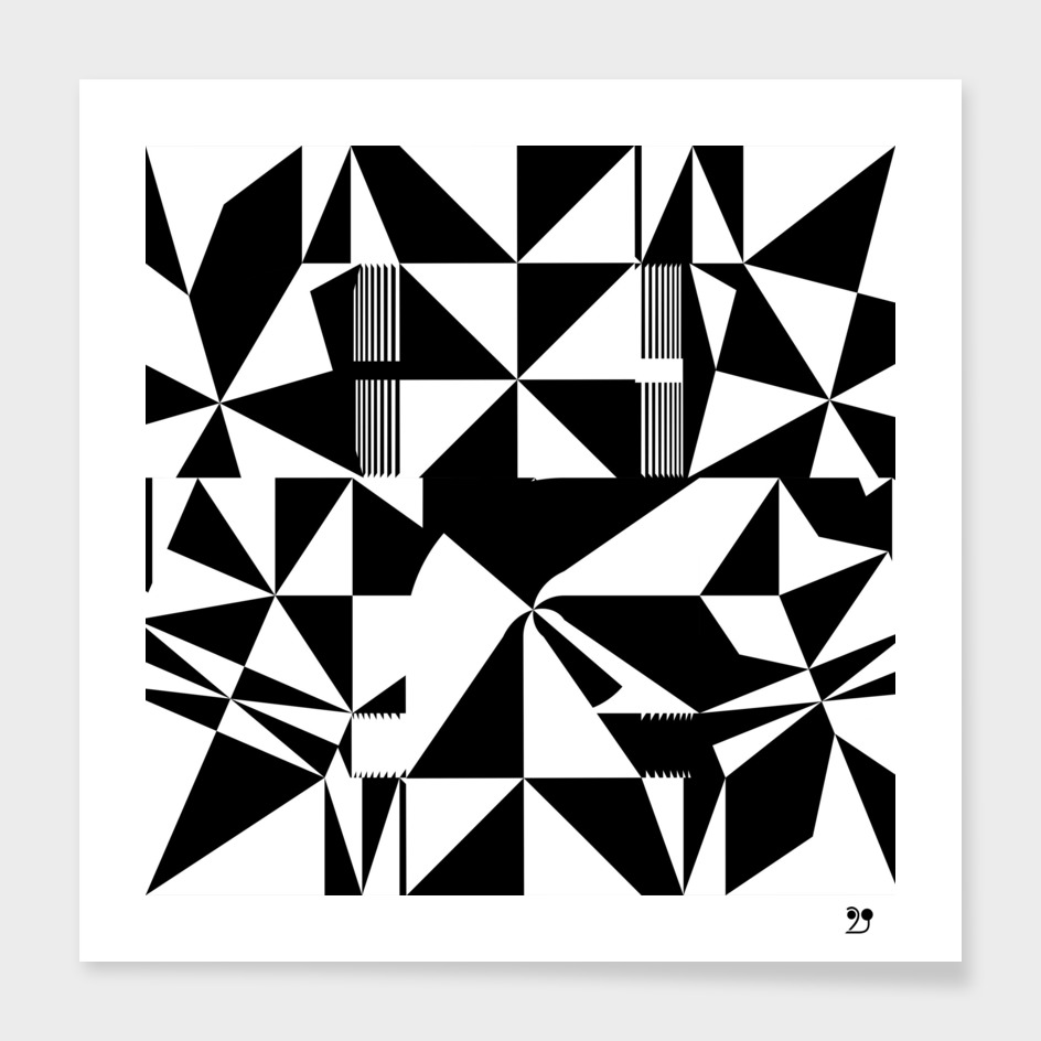 Black and white pattern geo art deco