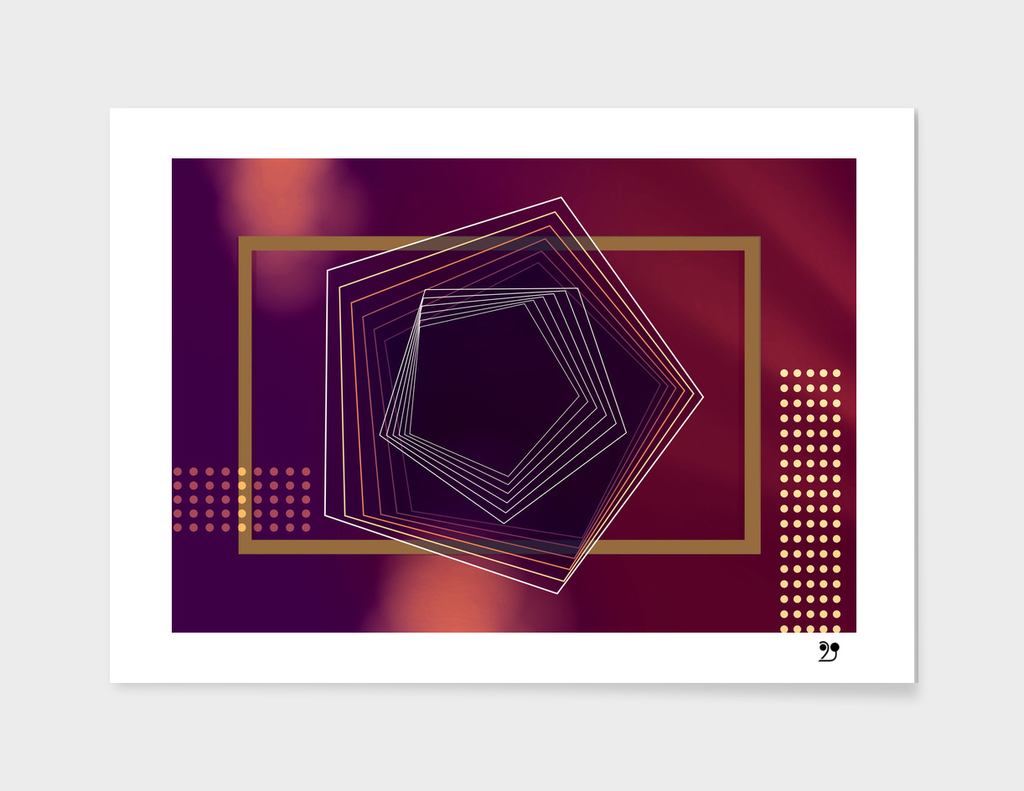 Purple geometric abstract Wine gold luxe