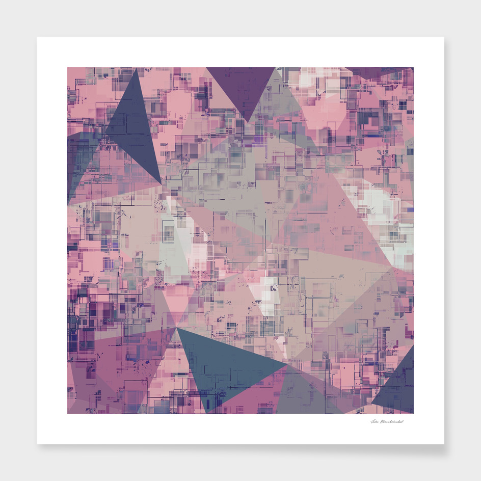 geometric triangle polygon pattern abstract in pink