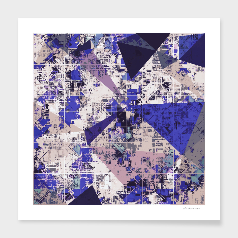 geometric triangle polygon pattern abstract in blue black