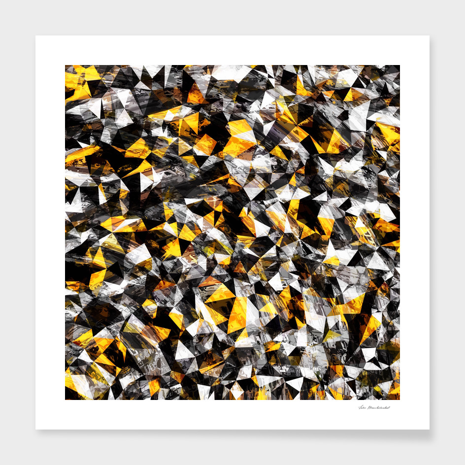 geometric triangle polygon pattern abstract in yellow black
