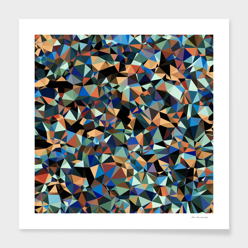 geometric triangle polygon pattern abstract in brown blue