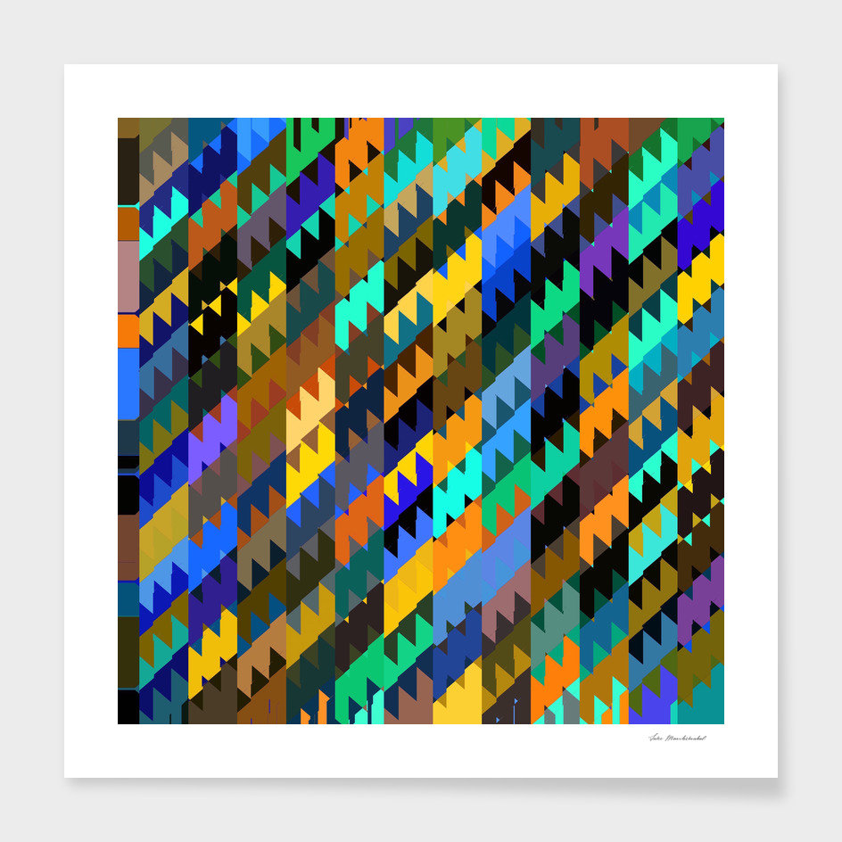 geometric triangle pattern abstract in brown blue green