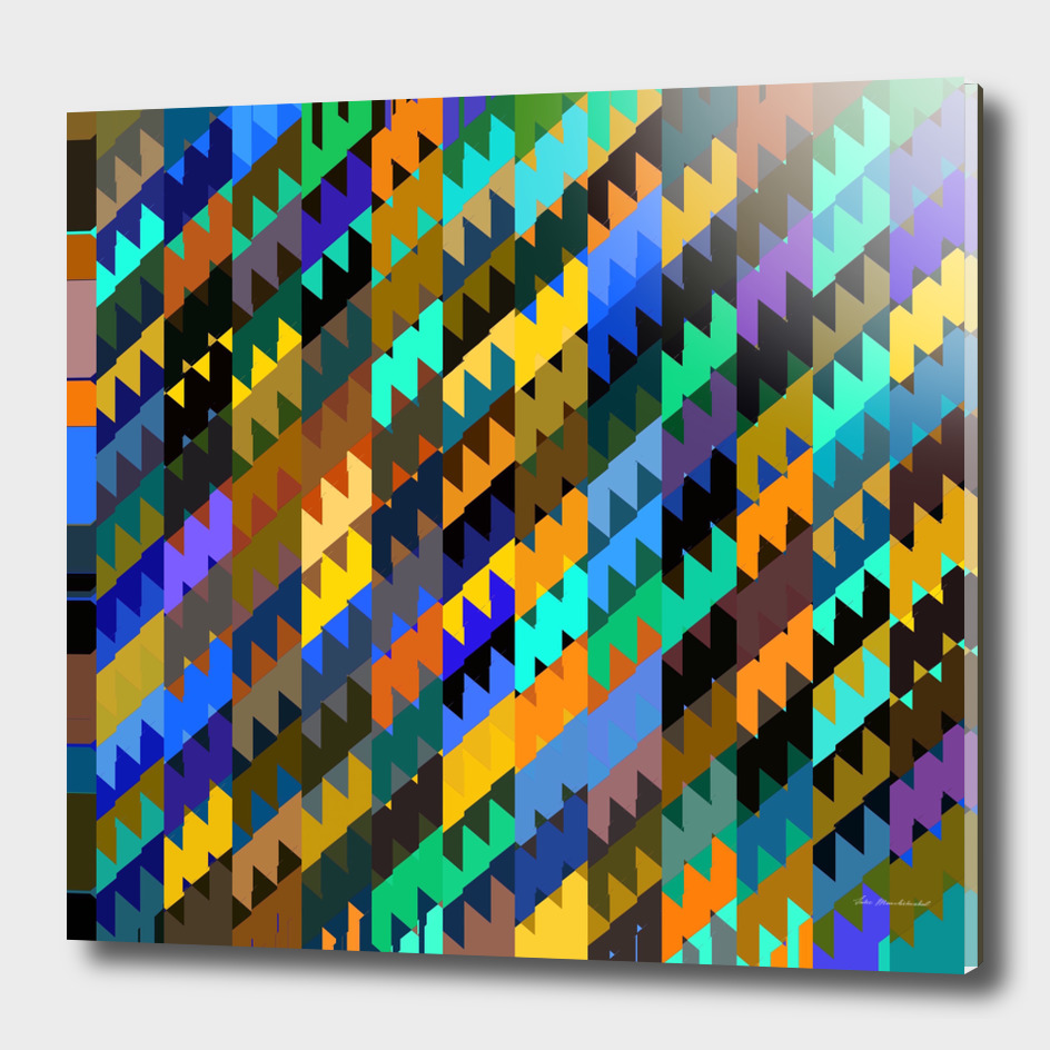 geometric triangle pattern abstract in brown blue green