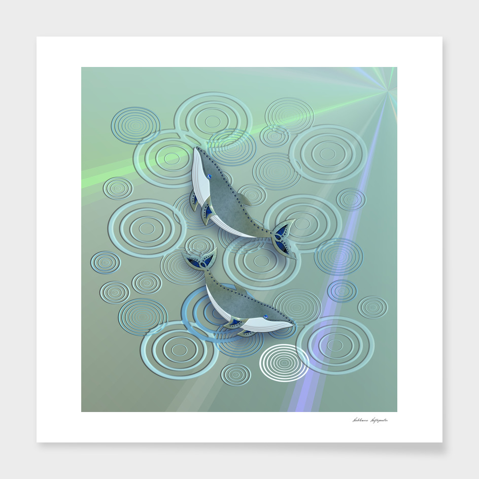 irridescent whale abstract
