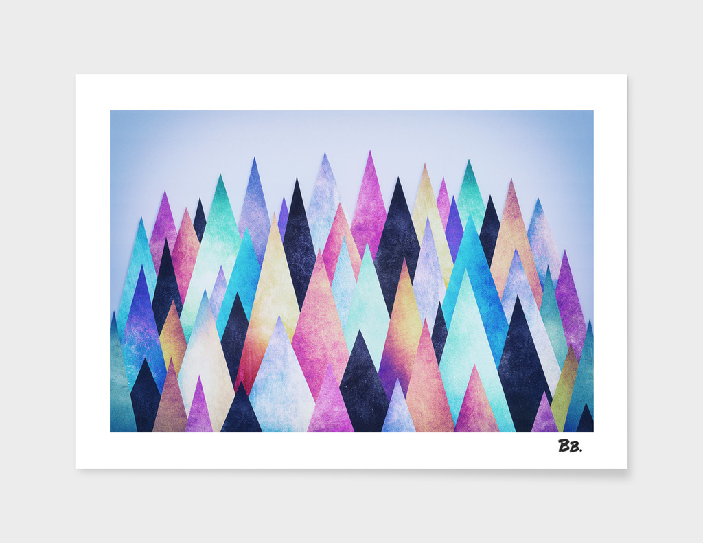 Colorful Abstract Geometric Triangle Peak Wood's