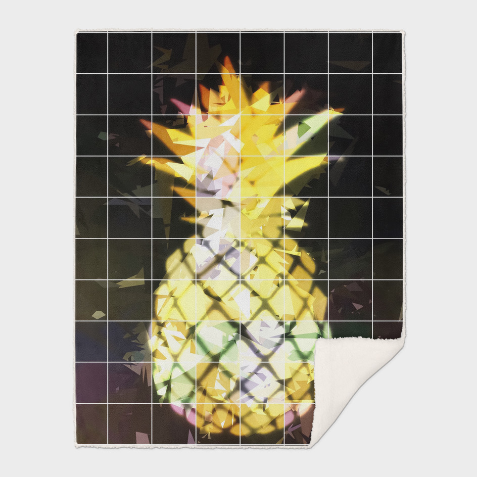 yellow pineapple with geometric triangle pattern abstract