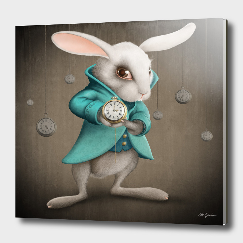 White Rabbit with Clocks