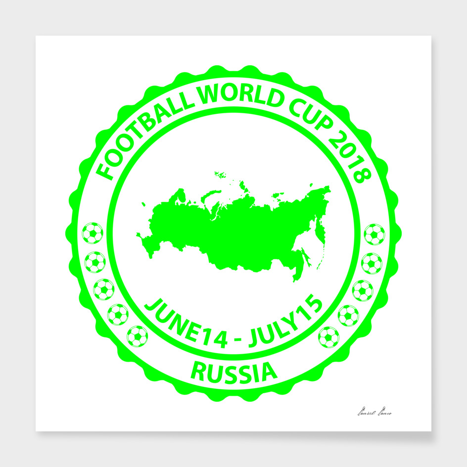 Football World Cup 2018 stamp green