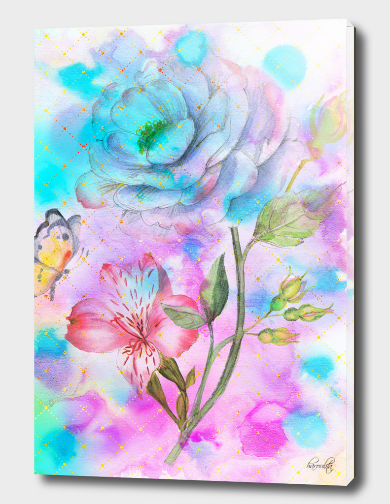 floral alcohol ink painting