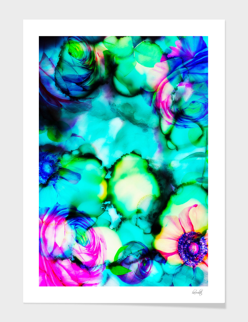 abstract ink flowers c