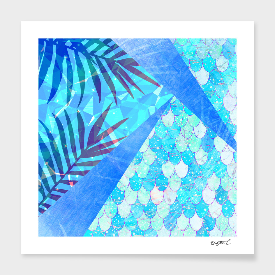 Sunny Candy Geometric Summer Mermaid Scales