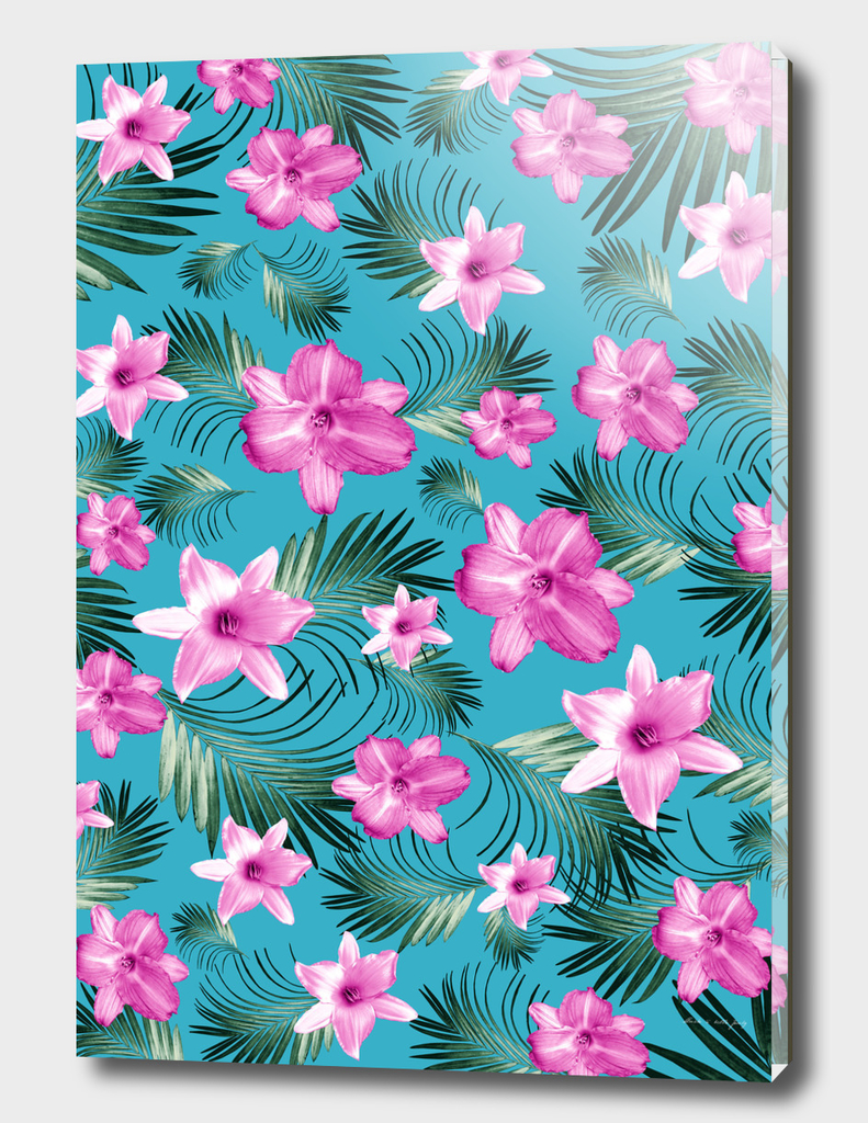 Tropical Flowers Palm Leaves Finesse #3