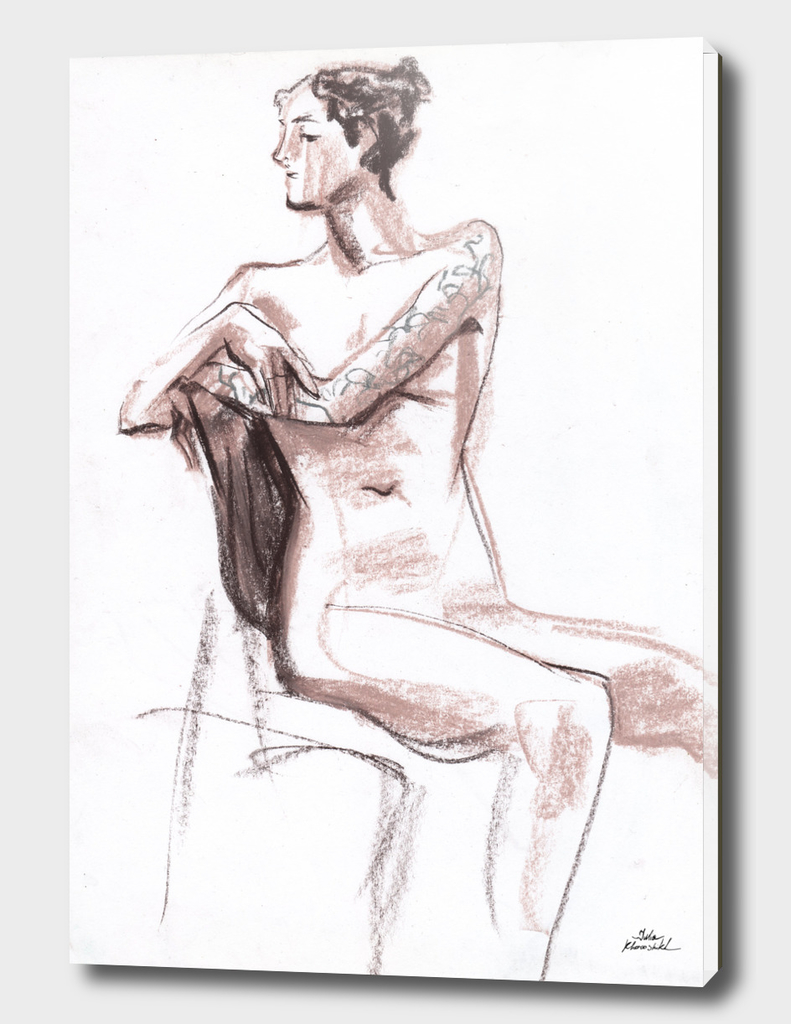 Nude model, life sketch