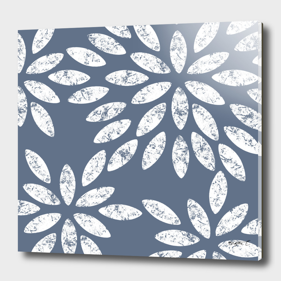 Marbled Grey Flowers Pattern