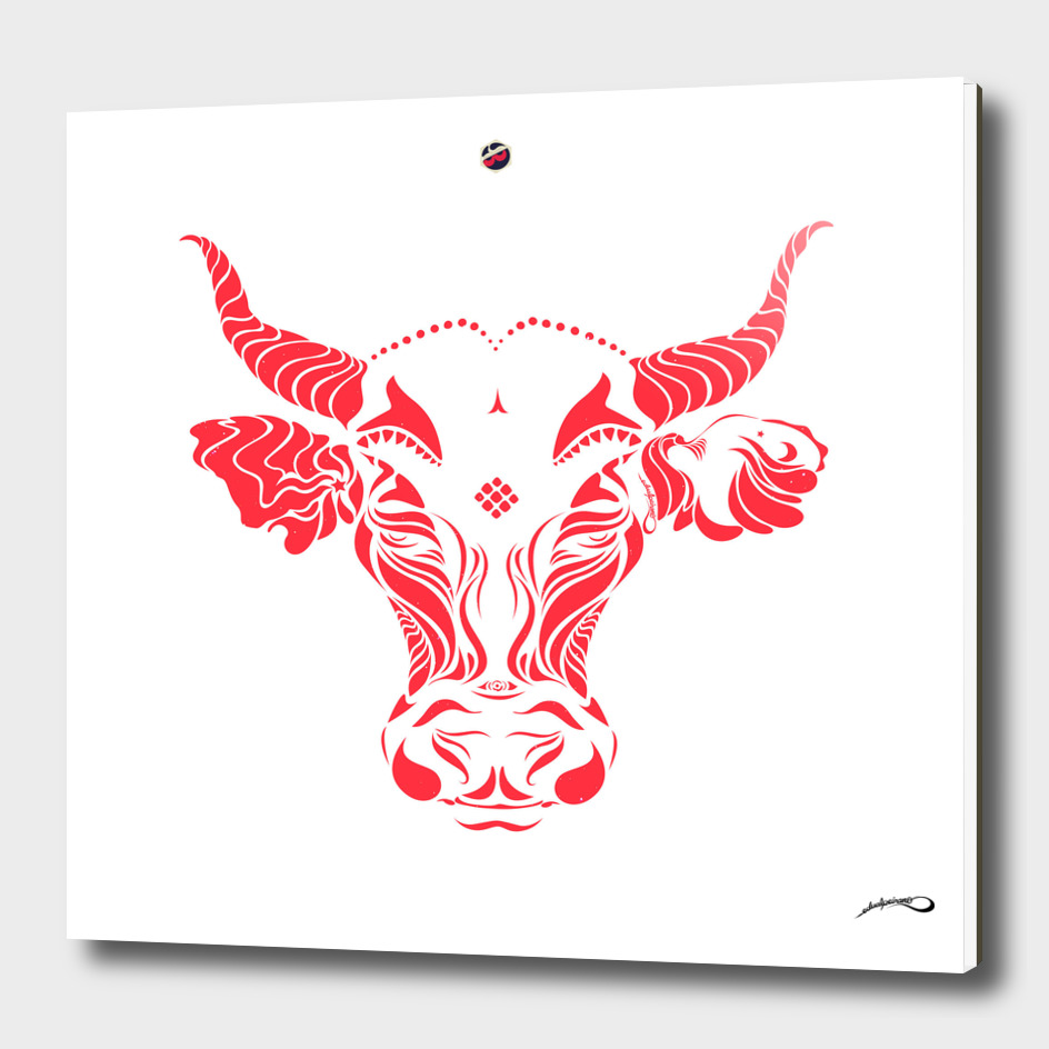 Red cattle in the wind by #Bizzartino