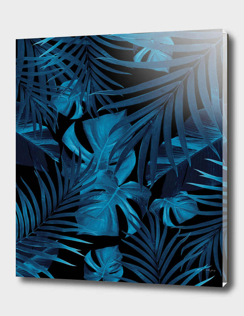 Tropical Jungle Night Leaves Pattern #2