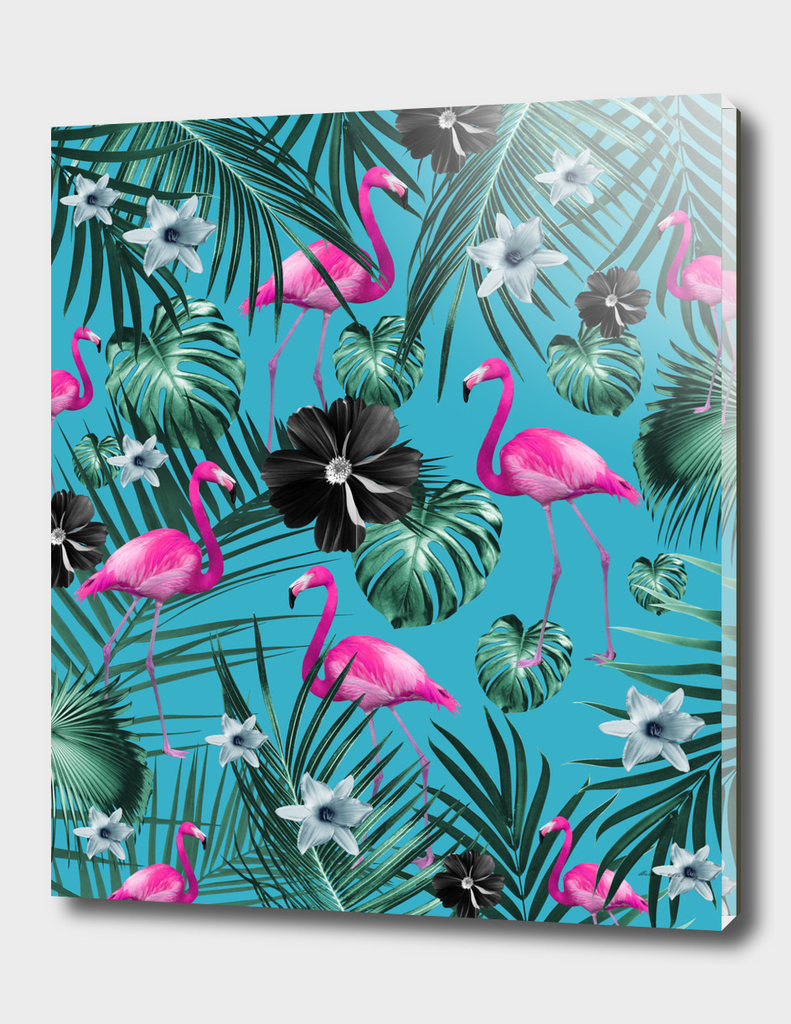 Tropical Flamingo Flower Jungle #1