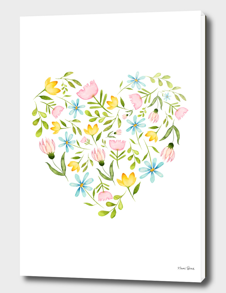Spring Flower Watercolor Illustration Pattern