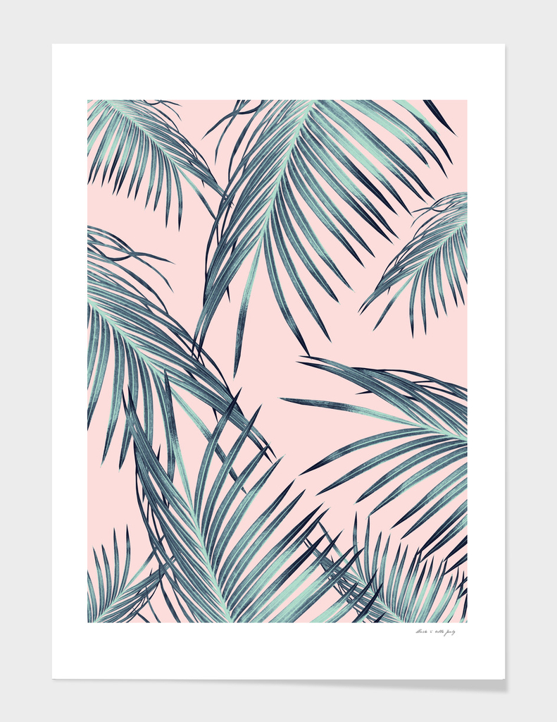 Blush Palm Leaves Dream #1 #tropical #decor #art
