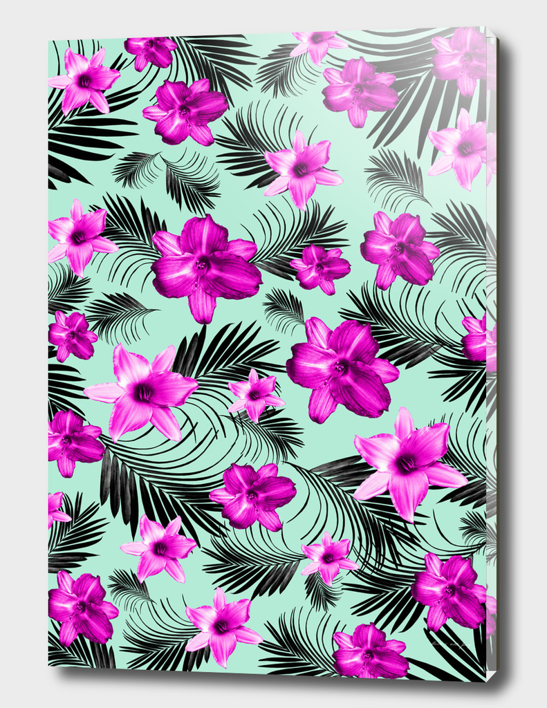 Tropical Flowers Palm Leaves Finesse #9 #tropical #decor