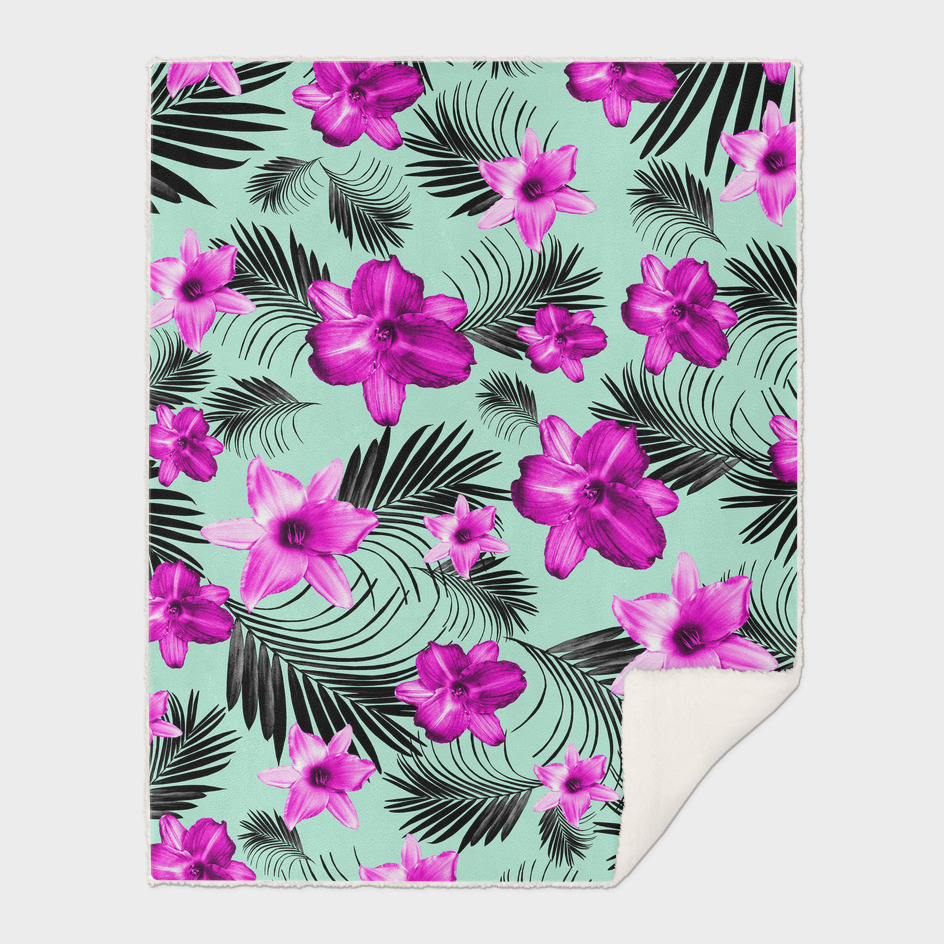 Tropical Flowers Palm Leaves Finesse #9 #tropical #decor