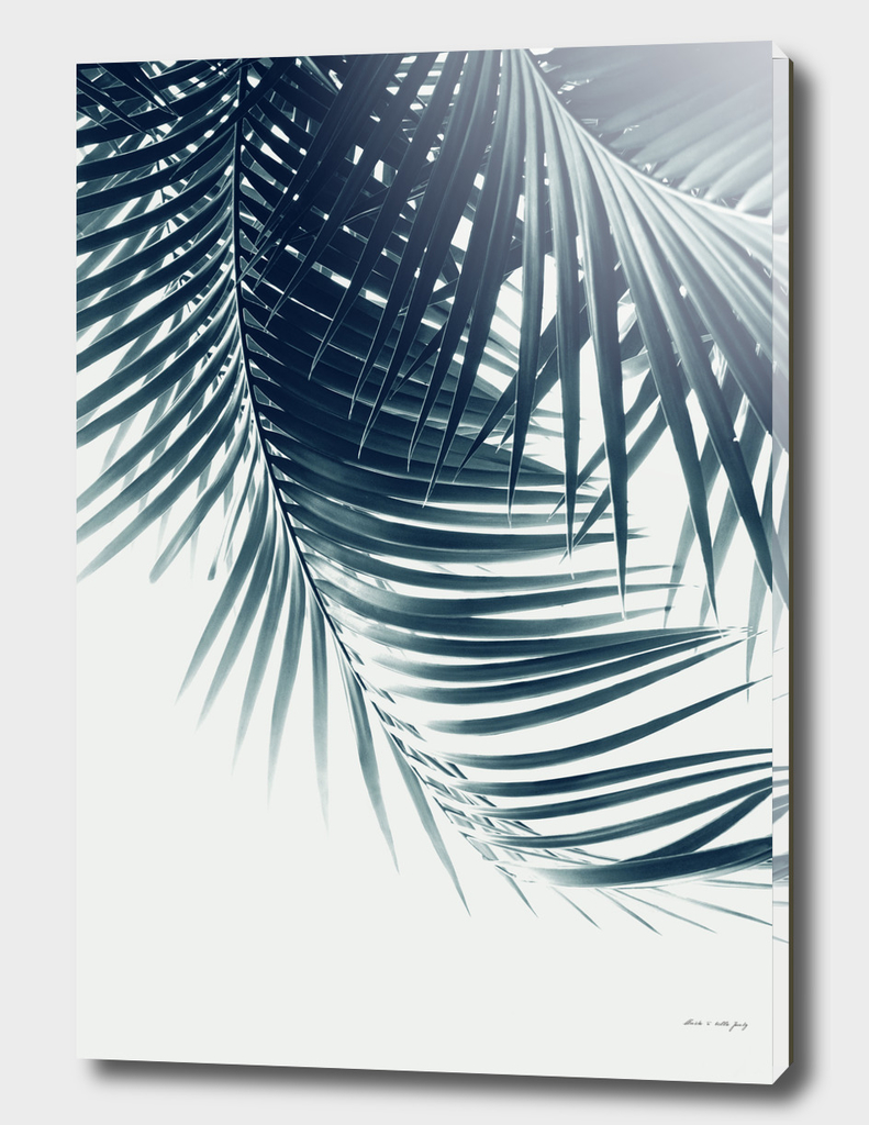 Palm Leaves Green Blue Vibes #2 #tropical #decor #art