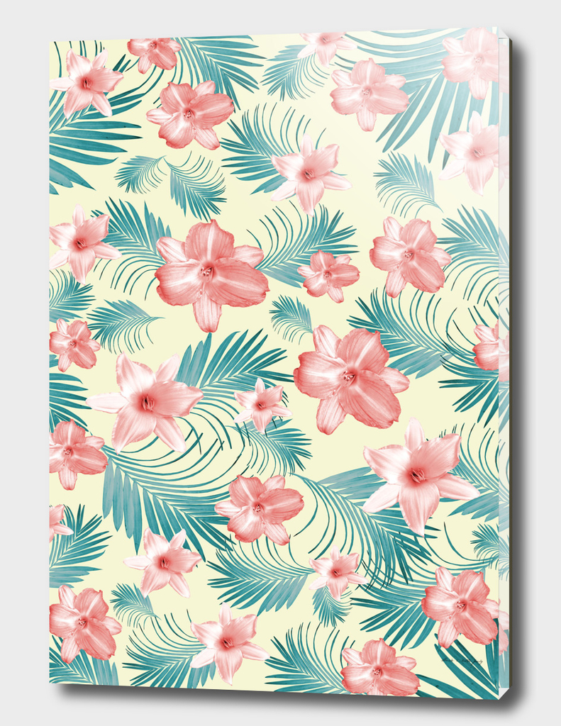 Tropical Flowers Palm Leaves Finesse #7 #tropical #decor