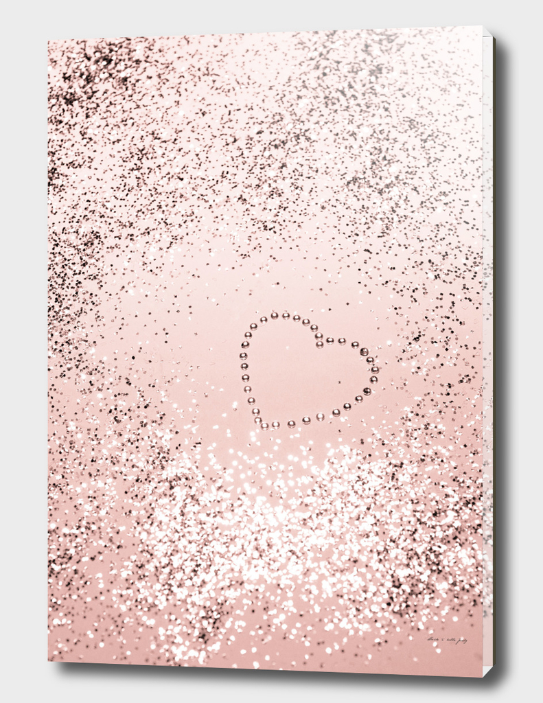 Sparkling ROSE GOLD Lady Glitter Heart #5 #decor #art