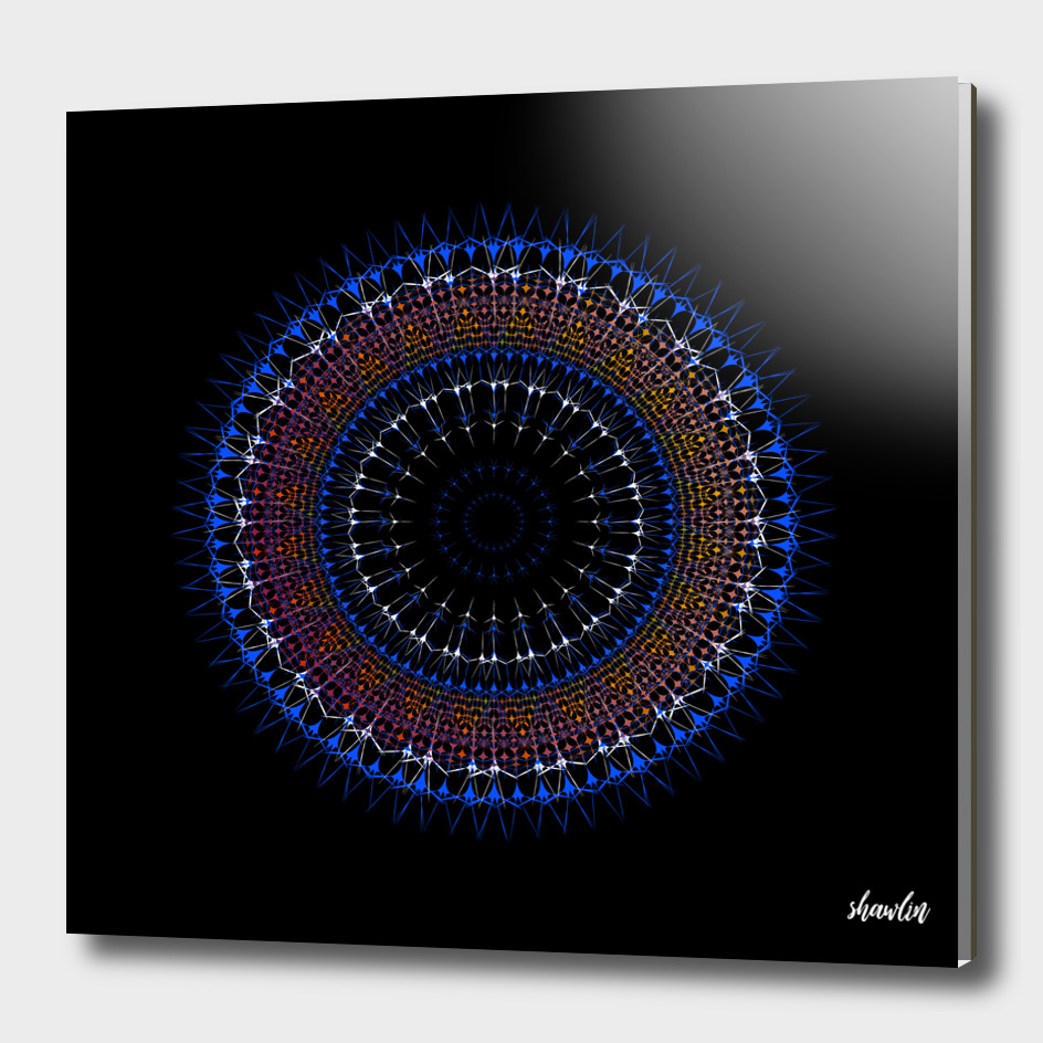 Futuristic Zen tangle Mandala art