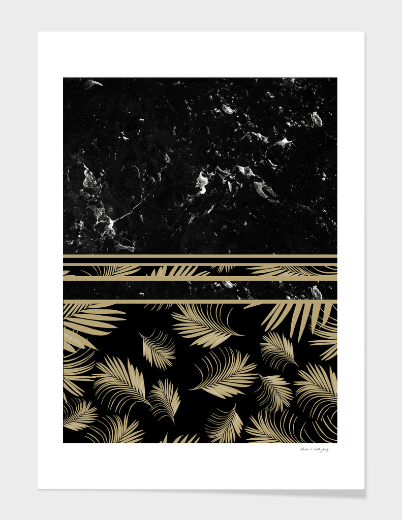 Black Marble Meets Tropical Palms #1 #decor #art