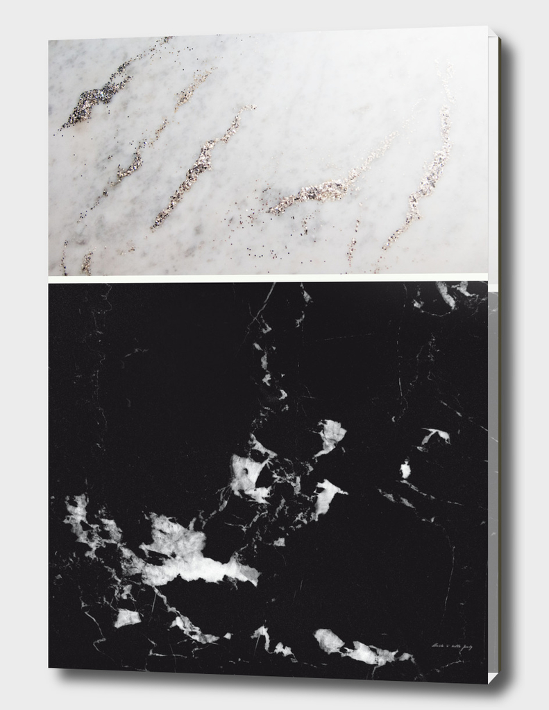 White Glitter Marble & Black Marble #1 #decor #art