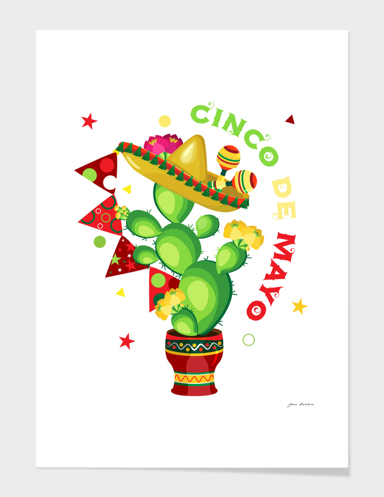 A cheerful cactus in a sombrero