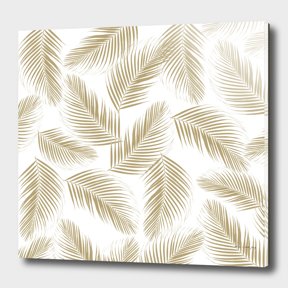 Palm Leaves Pattern - Gold Cali Vibes #2 #tropical #decor