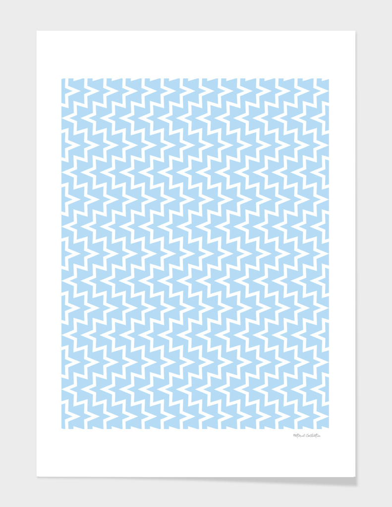 Geometric Sea Urchin Pattern - Light Blue & White #512