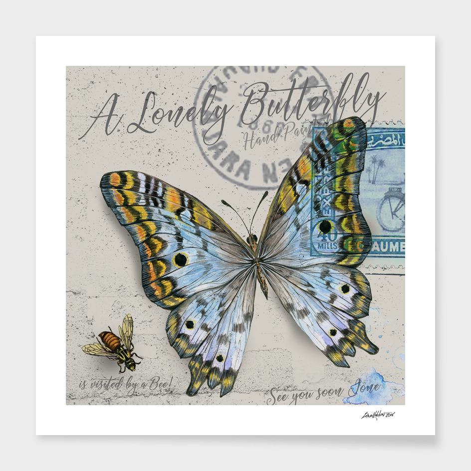 Lonely Butterfly Blue