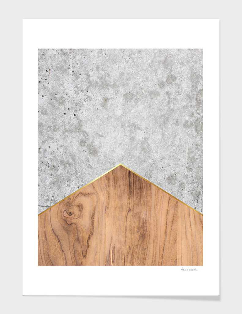 Geometric Concrete Arrow Design - Wood #345
