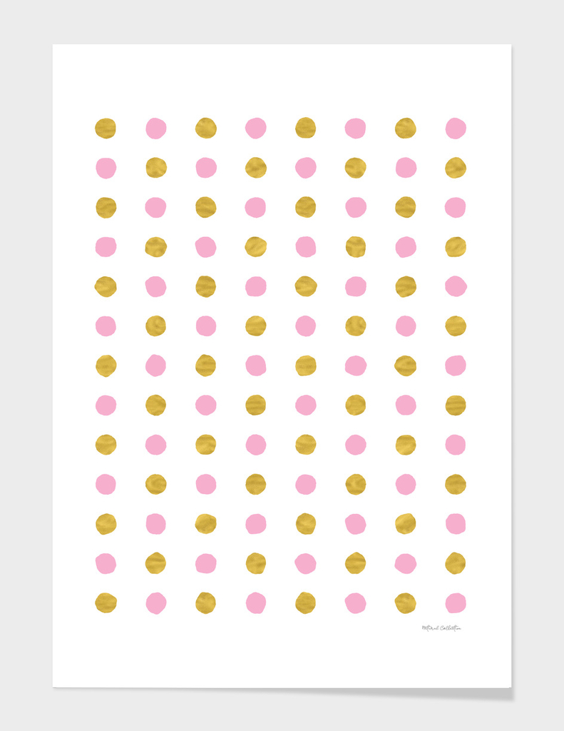 Circular Dalmatian Spots - Pink & Gold Foil #230