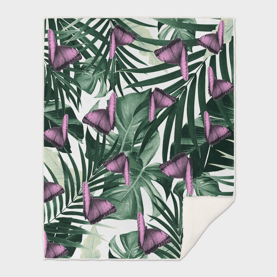 Tropical Butterfly Jungle Leaves Pattern #2 #tropical #decor