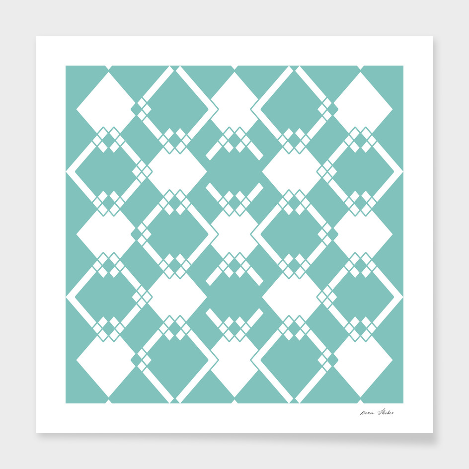 Abstract geometric pattern - blue and white.