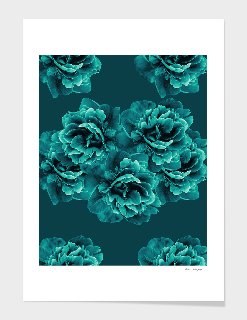 Turquoise Peony Flower Bouquet #1 #floral #decor #art