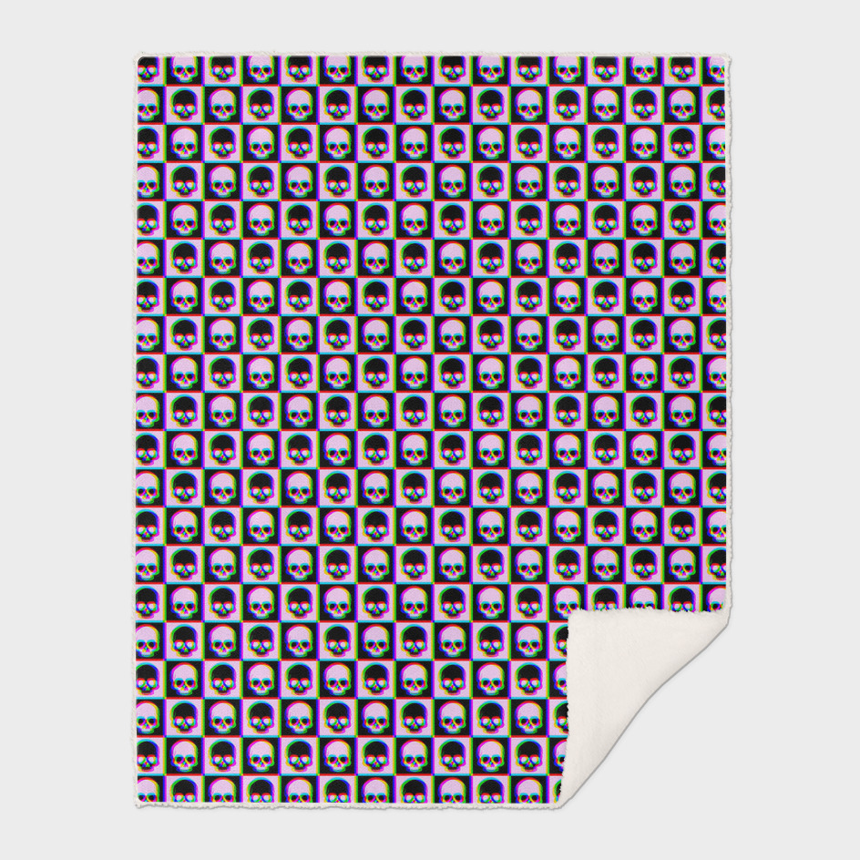 💀 Glitch Checkered Skulls Pattern IV