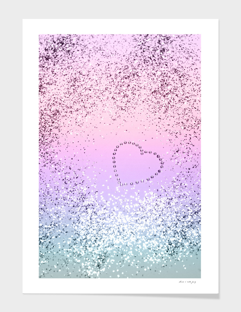Sparkling UNICORN Girls Glitter Heart #1 #shiny #pastel