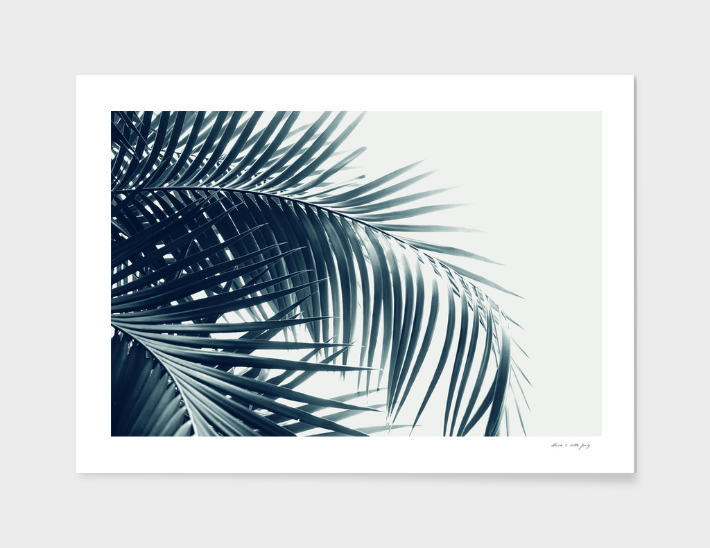 Palm Leaves Green Blue Vibes #3 #tropical #decor #art
