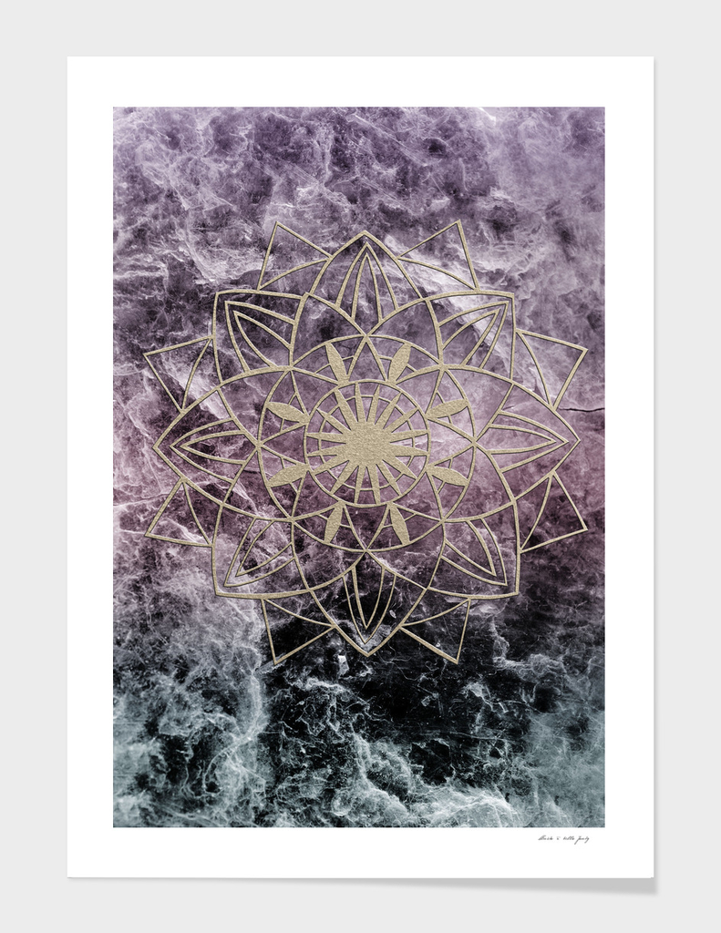 Star Mandala on Dark Night Marble #1 #decor #art