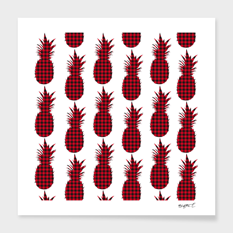 Red Plaid Pineapple Pattern