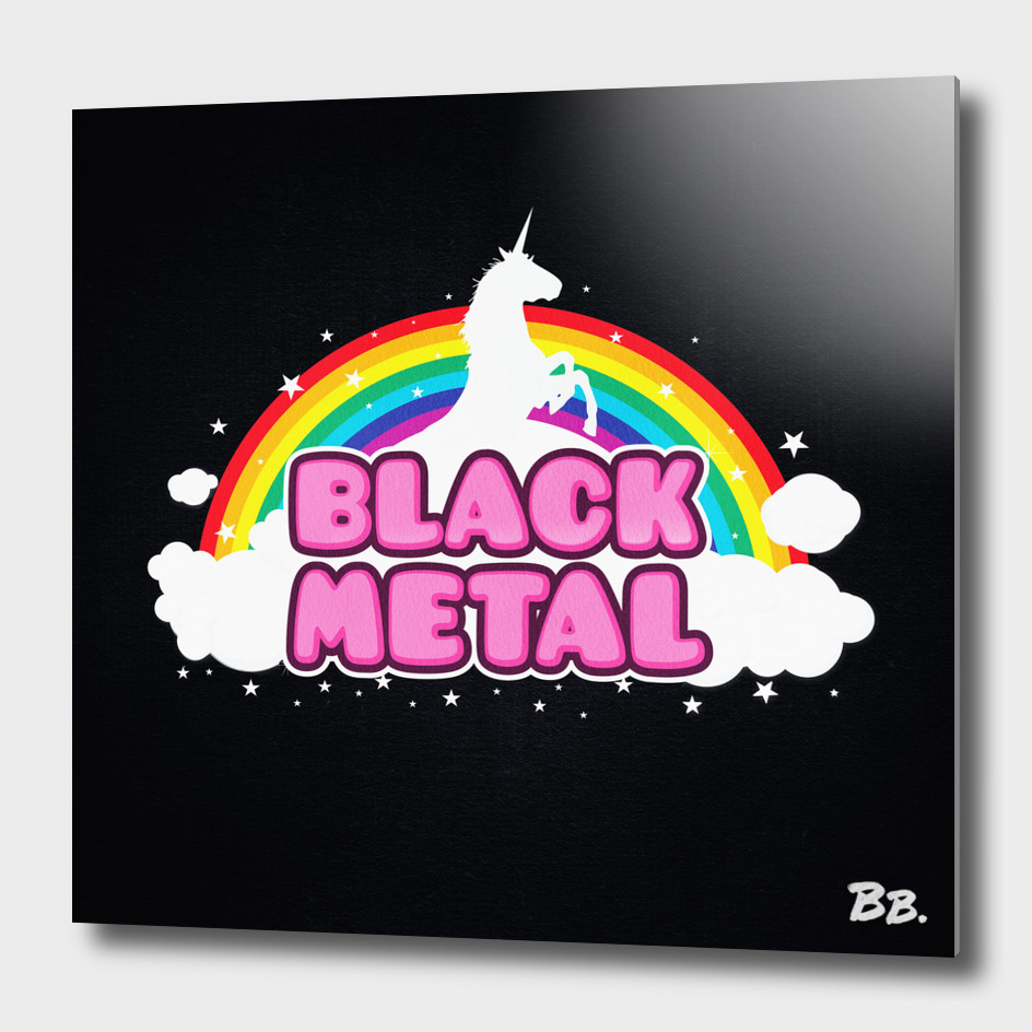 BLACK METAL! (Funny Unicorn / Rainbow Mosh Parody Design)