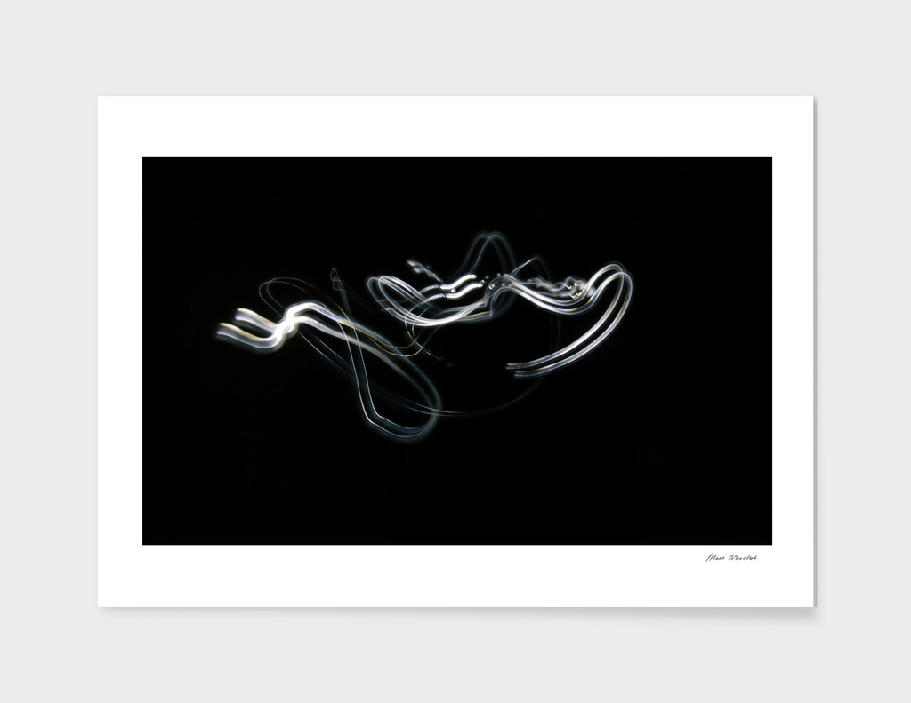 Glowing abstract curved white  lines