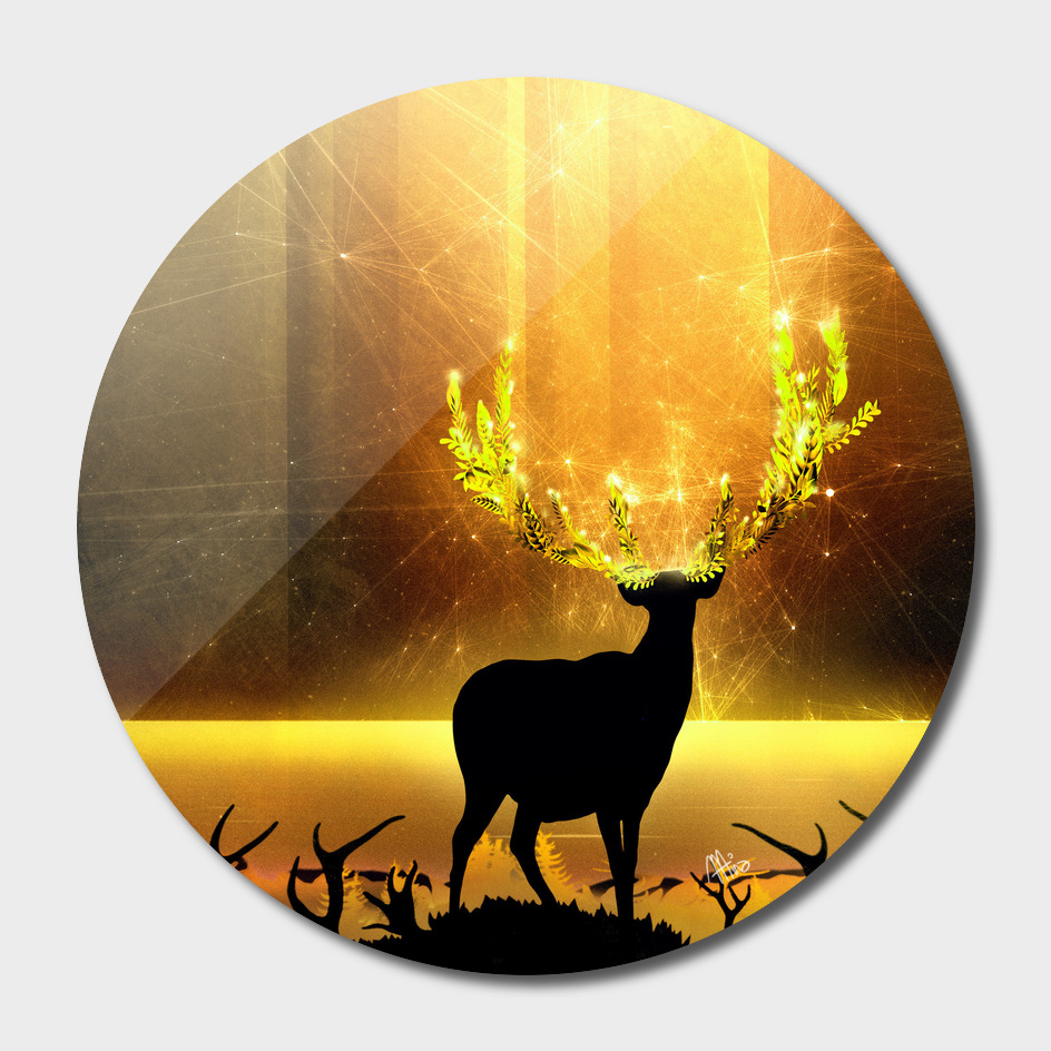 Greenery Deer - Golden Sun