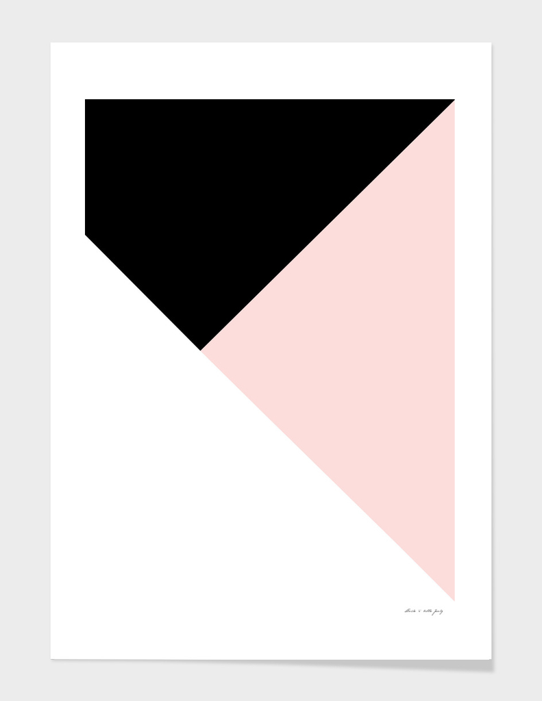 Blush meets Black & White Geometric #1 #minimal #decor #art
